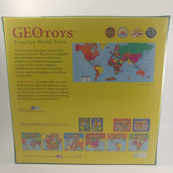 Kids GEOtoys World Puzzle 68 pieces Ages 4+ - Picture 3 of 4